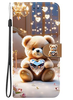 钻石熊适用iPhone17air/16E/15/14/13/12promax苹果11/xr/xsmax翻盖手机壳6s皮套7/8plus