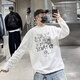 T恤男韩版 潮牌26春季 重磅长袖 字母印花宽松侧面开衩青年内搭长T潮