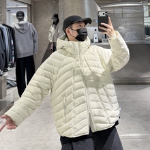 潮牌冬季轻便连帽羽绒服男ins韩版排骨结构宽松青年保暖羽绒衣超