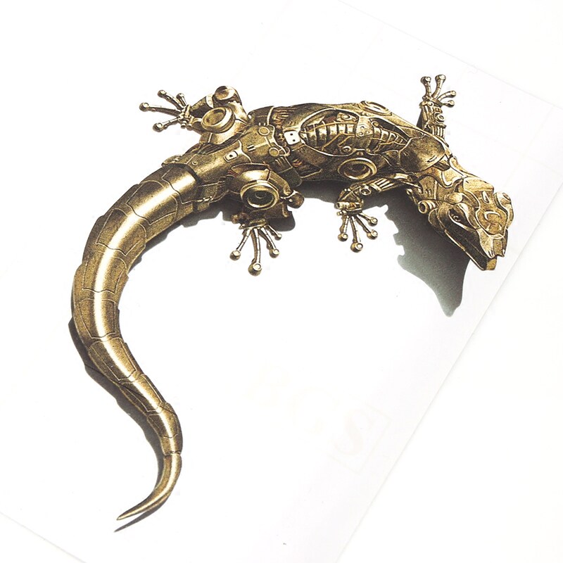 个性透明立体汽车贴纸划痕贴机械壁虎车身保险杠装饰油箱盖贴