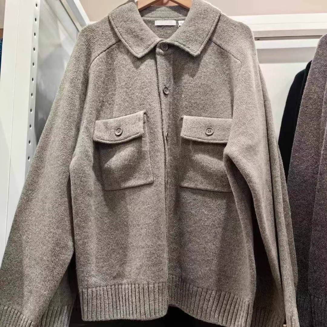 thumbnail for Japanese Order Collaboration Style/Men&#039s and Women&#039s Soft Sheep Wool Knit Sweater Jacket/Long-Sleeve Coat Jacket 471847