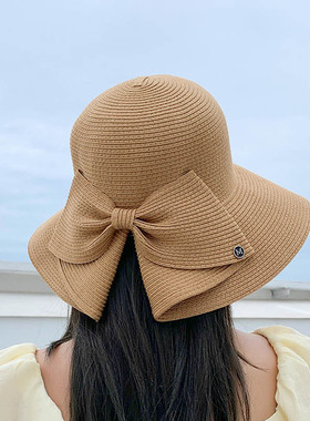 户外遮脸太阳帽夏季新款时尚开叉遮阳帽女士渔夫帽M标帽子女