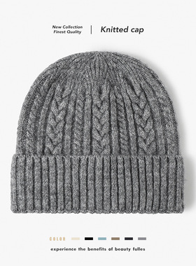 秋冬新款仿兔毛帽子男女大头围休闲包头护耳帽保暖针织绒线帽