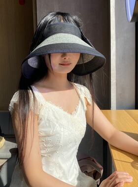 超大帽檐草帽遮脸帽子显脸小超级遮阳帽防晒帽太阳帽高质量