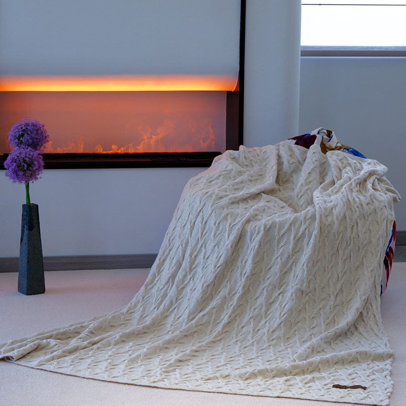 新款高级感羊毛毯空调毯夏季客厅加厚飞机毯地毯沙发针织盖毯