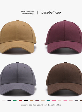 跨境户外弯檐简约百搭硬顶棒球帽男光板欧美女士六线鸭舌帽子