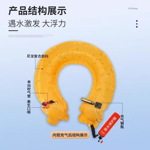 EDD紧急溺水救援装备便携式车载落水保带救生圈自动充气落水宝