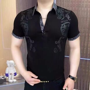 POLO衫 翻领T恤a2 宏嫩男装 短袖 休闲夏季 修身 轻奢时尚 2026新款 男士