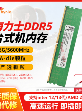 SK 海力士台式机DDR5 16G 32G 5600 4800 五代内存条电竞玩家超频