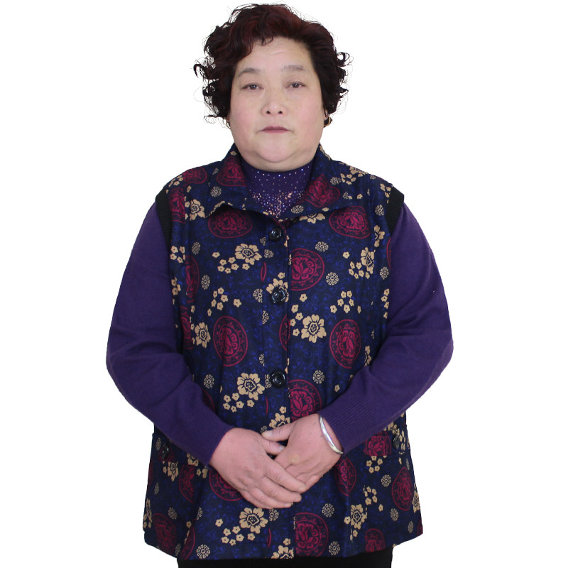 200斤加肥大码中老年马甲春秋薄 妈妈 短款休闲大码背心马夹女装