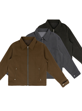 ANYWEAR 春秋水洗做旧翻领夹克vibe风高街短款工装cleanfit外套男