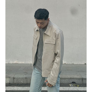 ANYWEAR 哈林顿夹克翻领宽松显瘦复古工装上衣短款cleanfit外套男