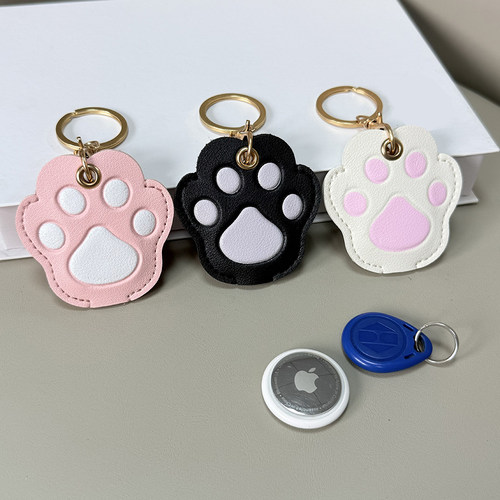 卡通适用AirTag保护套苹果华为tag皮质AirTag2通用防摔全包追踪器