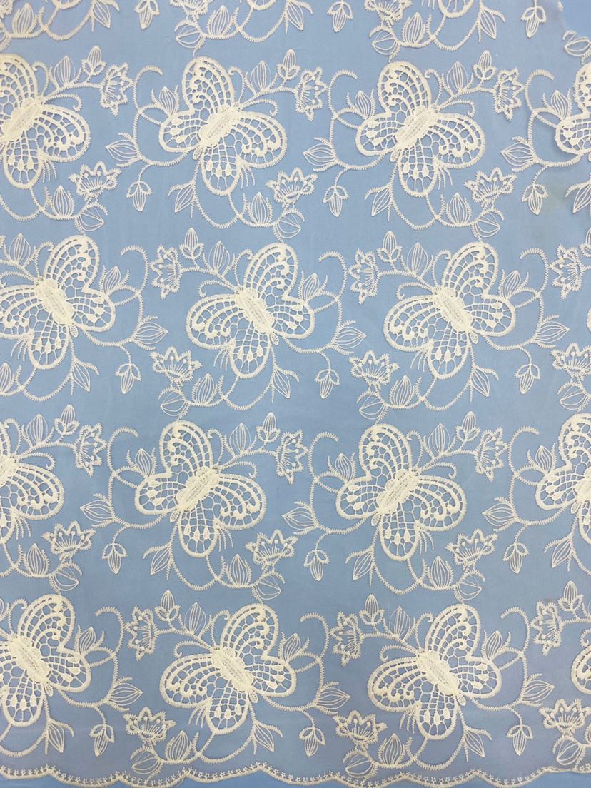 新品上架牛奶刺绣蕾丝抽象风格