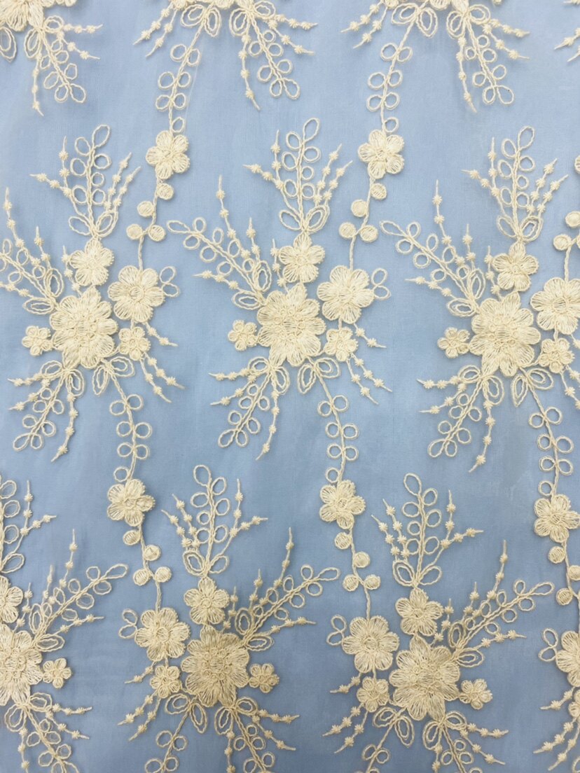 新品上架优雅气质法式股线刺绣蕾丝 柔软细腻的棉线制作工艺设计