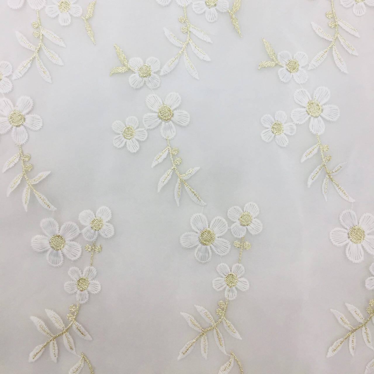 优质正品牛奶丝线与彩色线交参设计图案 玻璃纱绣花蕾丝 适合DIy