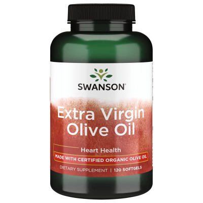 Swanson Extra Virgin Olive Oil, Heart Health, 120 Softgels