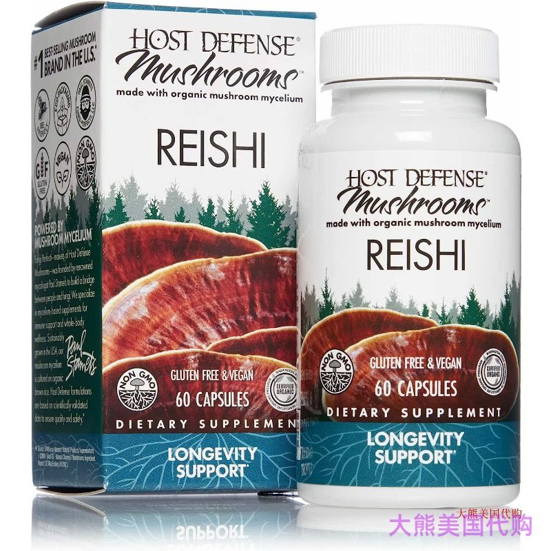 Host Defense Mushrooms Reishi, Longevity Support, 30 capsule