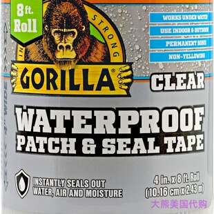 Gorilla Waterproof Patch & Seal Tape, Clear Tape, 4