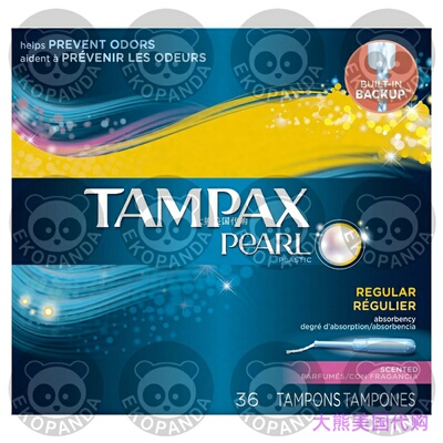 Tampax Pearl Plastic Fresh Scent Tampons, Regular Absorbency