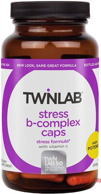 Twinlab Stress B-Complex Capsules with Vitamin C, 100 Count