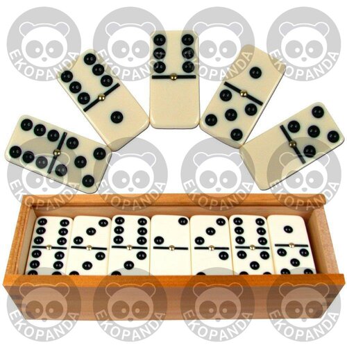 Dominoes Set- 28 Piece Double-Six Ivory Domino Tiles Set
