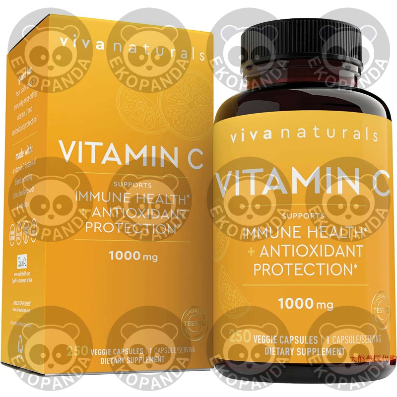 美国直邮  维生素C Viva Naturals Vitamin C 1000mg, 250 Caps