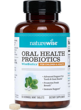 NatureWise Oral Health Chewable Probiotics, 50 Tablets