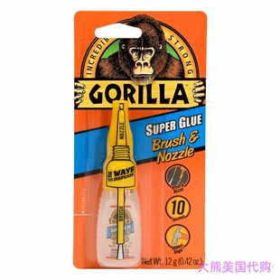 Gorilla Super Glue with Brush & Nozzle Applicator, Clear