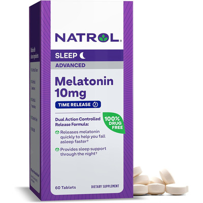 Natrol Advanced Sleep Melatonin Tablets, 10mg, 60 Count