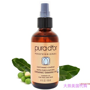 PURA D'OR Organic Tamanu Oil, 4 oz 琼涯海棠油