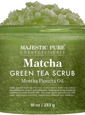 Majestic Pure Matcha Green Tea Scrub, Mentha Piperita Oil
