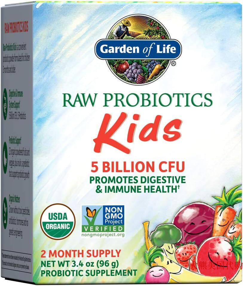 Garden of Life RAW Probiotics Kids, 3.4 oz Powder 儿童益生菌