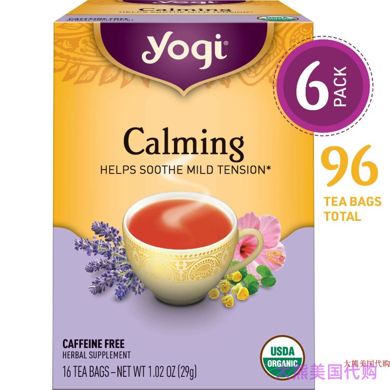 Yogi Tea, Calming Help Soothe Mild Tension, Pack of 6
