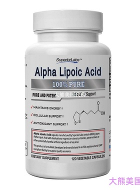 Superior Labs Alpha Lipoic Acid, 600mg, 120capsules α硫辛酸