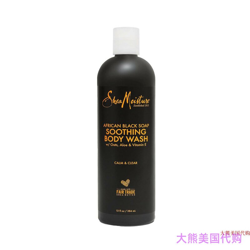 SheaMoisture Soothing Body Wash African Black Soap, 384 ml