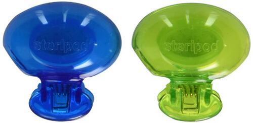 Steripod Clip-on Toothbrush Sanitizer 2 Pack Green and Blue