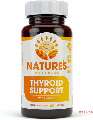 Natures Wellness Thyroid Support with Iodine, 60 Capsules