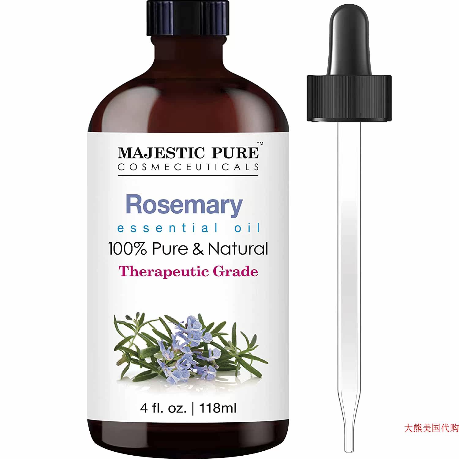 迷迭香精油 Majestic Pure Rosemary Essential Oil, 4 fl. oz