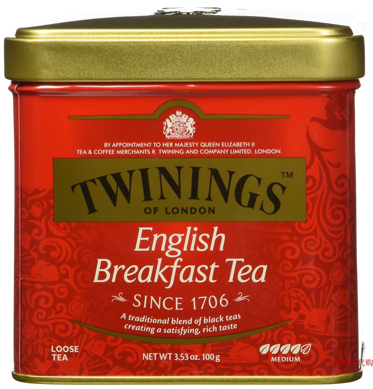 Twinings English Breakfast Tea, Loose Tea, 3.53 OZ Tin图片