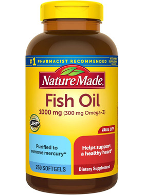 Nature Made Fish Oil Omega 3, Heart Healthy, 250 Softgels