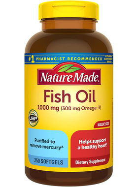 Nature Made Fish Oil Omega 3, Heart Healthy, 250 Softgels
