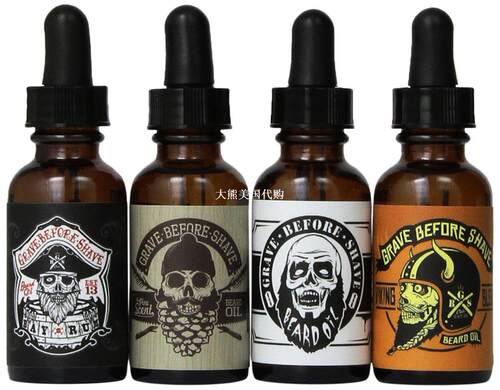 Beard Oil 4 Pack by Grave Before Shave 胡须油