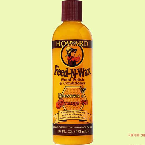 Howard W0016 Feed-N-Wax Wood Polish & Conditioner, 16 oz