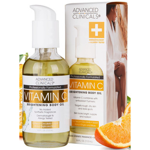 Advanced Clinicals Vitamin C Brightening Body Oil, 112 ml