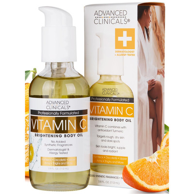 Advanced Clinicals Vitamin C Brightening Body Oil, 112 ml