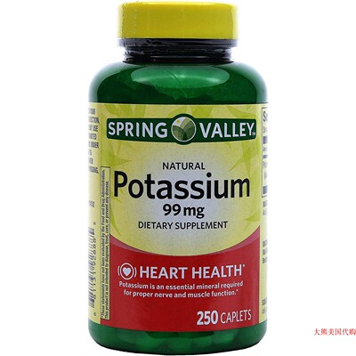 Spring Valley Potassium 99 mg from Potassium Gluconate 595mg