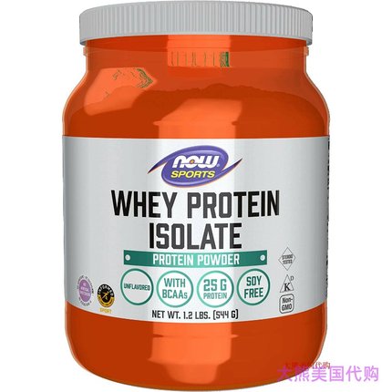 NOW Foods Whey Protein Isolate, Pure 1.2Lb 乳清分离蛋白