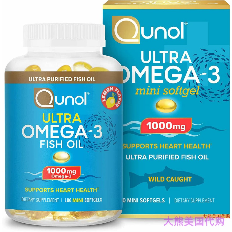 Qunol Ultra Omega-3 Fish Oil, 1000mg, Supports Heart Health