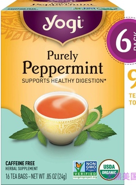 Yogi Tea, Purely Peppermint support healthy digestion, 6Pack